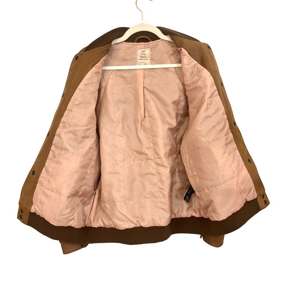 NWOT We The Free Wild Rose Vegan Suede Bomber, Chestnut, Size XS - Picture 7 of 11
